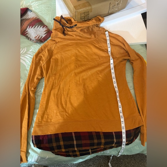 Maurices mustard & plaid pullover - cowl neck - Picture 9 of 10